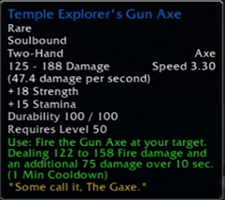 sod phase 3 temple explorer's gun axe